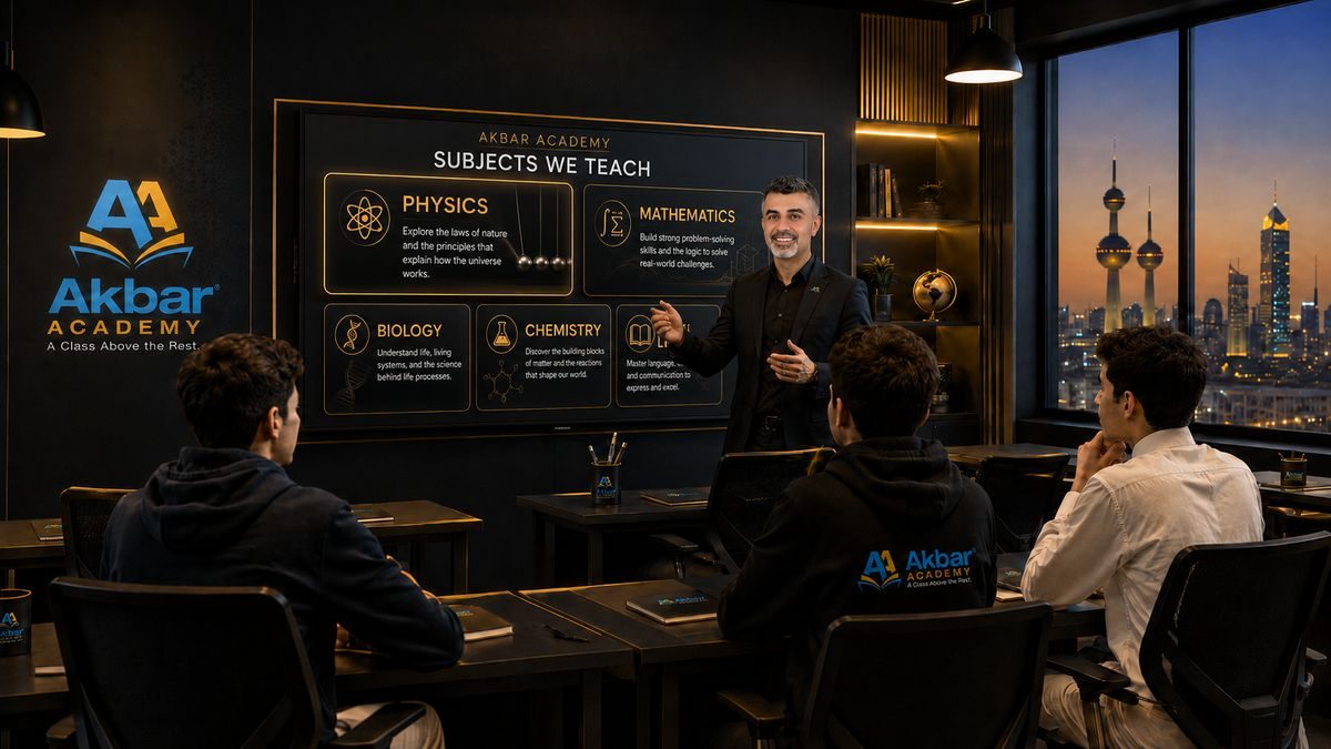 Students in an onsite Akbar Academy classroom in Kuwait
